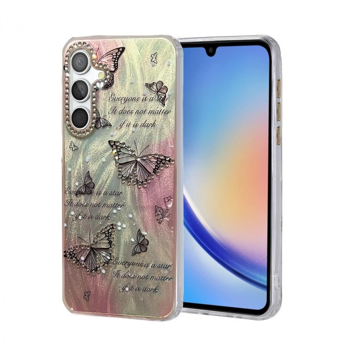Durukar®  Samsung Galaxy A34 5G Kılıf Blade Aynalı Desenli Kapak - Desen 6