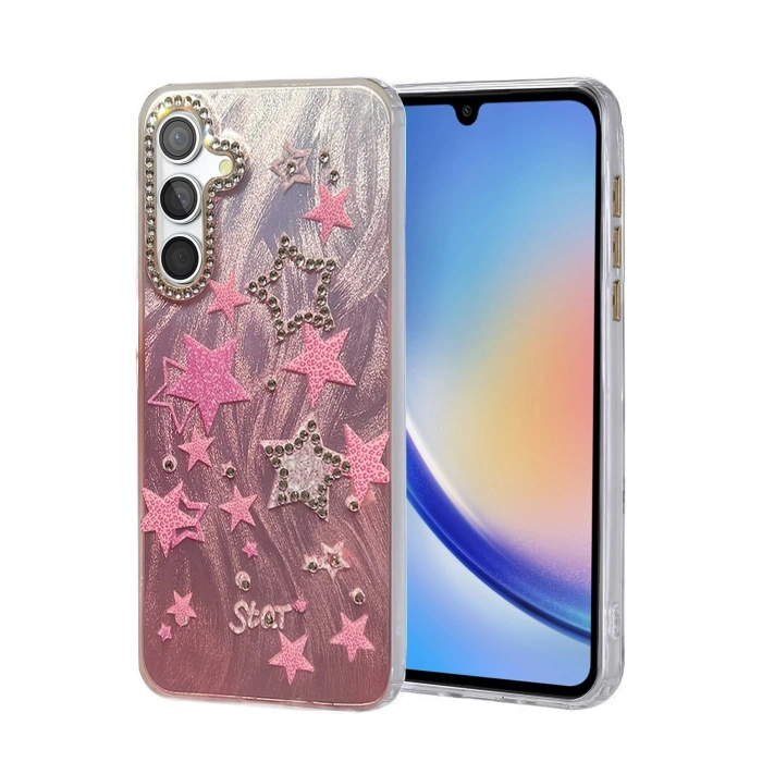 Durukar®  Samsung Galaxy A34 5G Kılıf Blade Aynalı Desenli Kapak - Desen 7