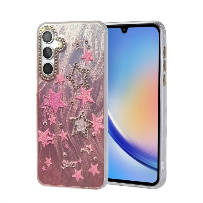 Durukar®  Samsung Galaxy A34 5G Kılıf Blade Aynalı Desenli Kapak - Desen 7