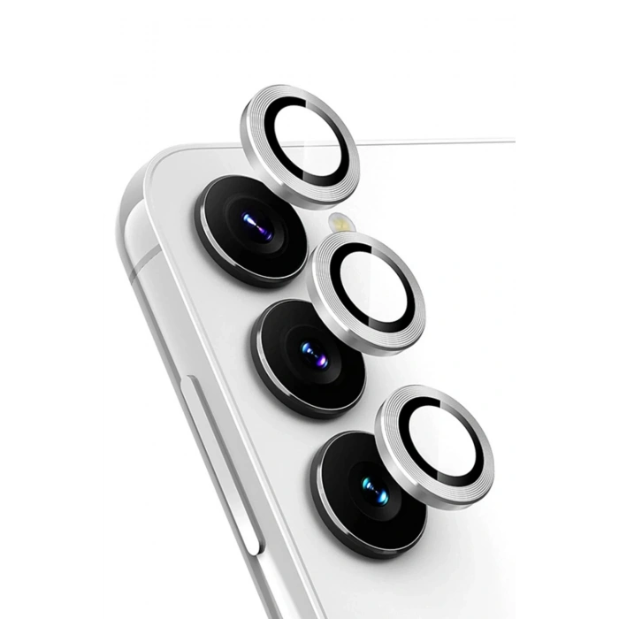 Durukar®  Samsung Galaxy A34 5G Valdez Metal Kamera Lens - Gümüş