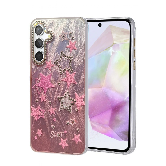 Durukar®  Samsung Galaxy A35 5G Kılıf Blade Aynalı Desenli Kapak - Desen 7