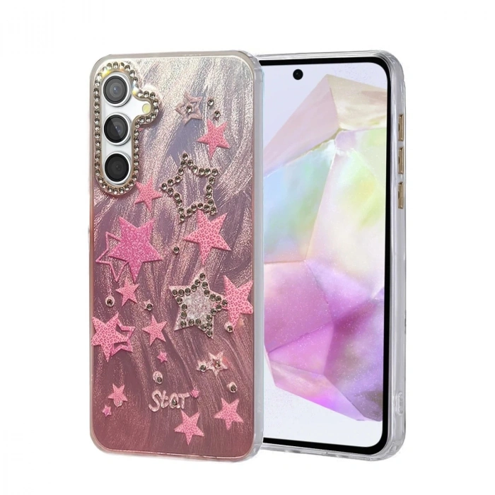 Durukar®  Samsung Galaxy A35 5G Kılıf Blade Aynalı Desenli Kapak - Desen 7