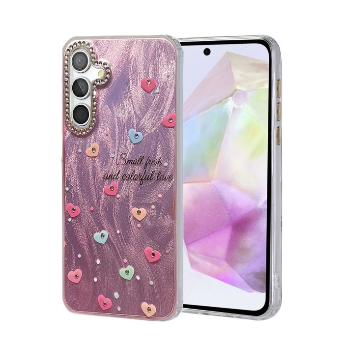 Durukar®  Samsung Galaxy A35 5G Kılıf Blade Aynalı Desenli Kapak - Desen 8