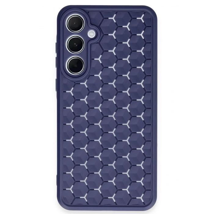 Durukar®  Samsung Galaxy A35 5G Kılıf Petek Silikon Kapak - Lacivert