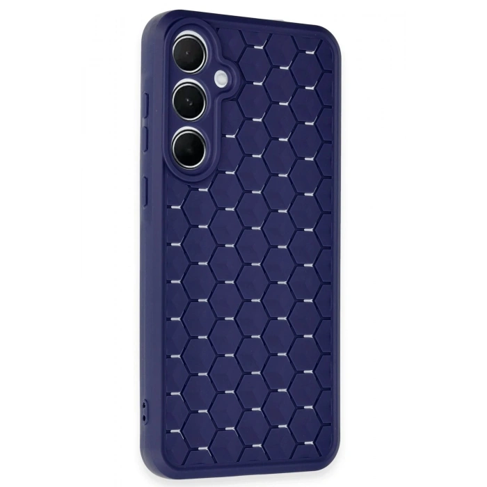 Durukar®  Samsung Galaxy A35 5G Kılıf Petek Silikon Kapak - Lacivert