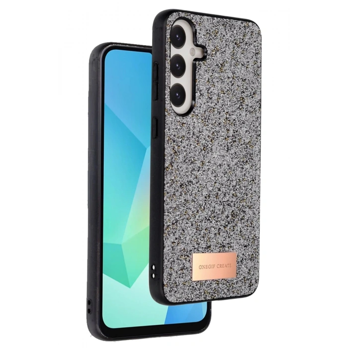 Durukar®  Samsung Galaxy A36 Bright Simli Kapak - Gümüş