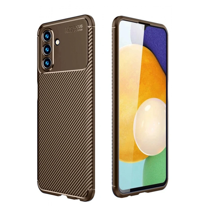 Durukar® Samsung Galaxy A36 Case Auto Focus Carbon Cover - Brown