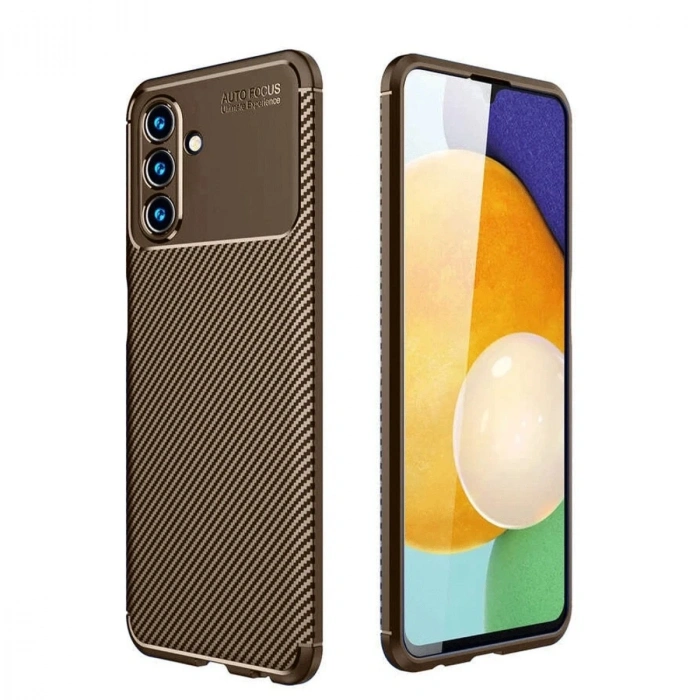 Durukar® Samsung Galaxy A36 Case Auto Focus Carbon Cover - Brown