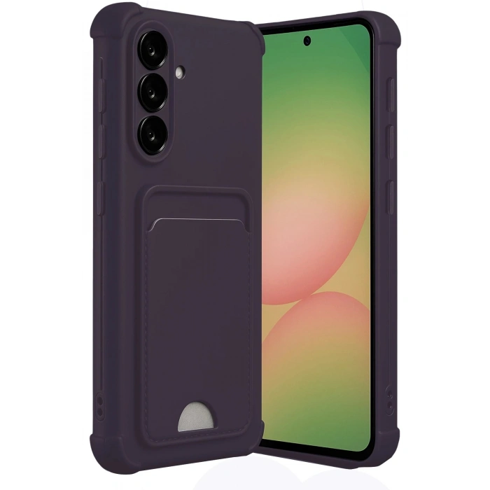 Durukar®  Samsung Galaxy A36 Kılıf Kelvin Kartvizitli Silikon - Derin Mor