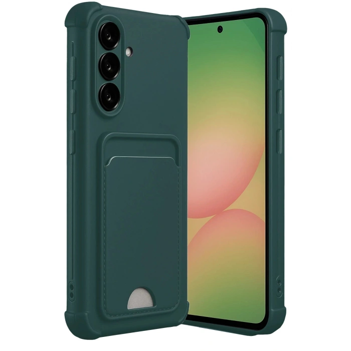 Durukar®  Samsung Galaxy A36 Kılıf Kelvin Kartvizitli Silikon - Koyu Yeşil