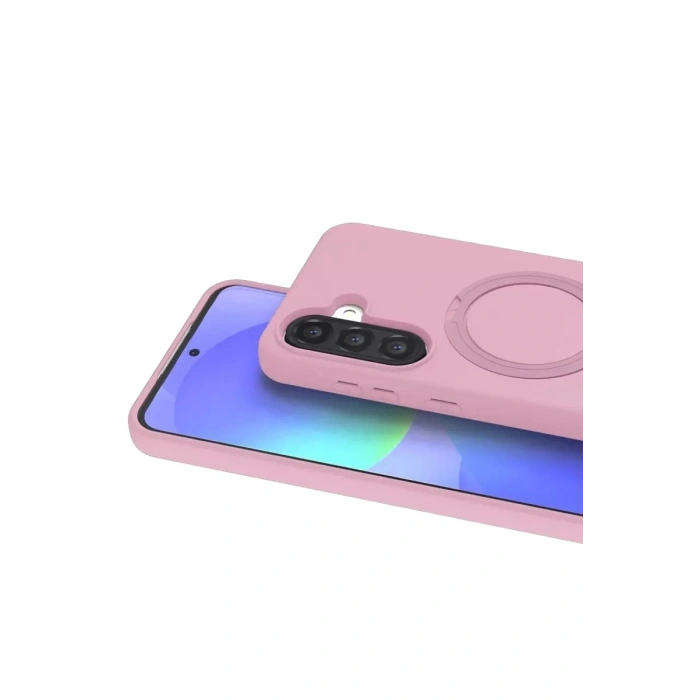 Durukar®  Samsung Galaxy A37 5G Regal Magsafe Standlı Kapak - Açık Pembe