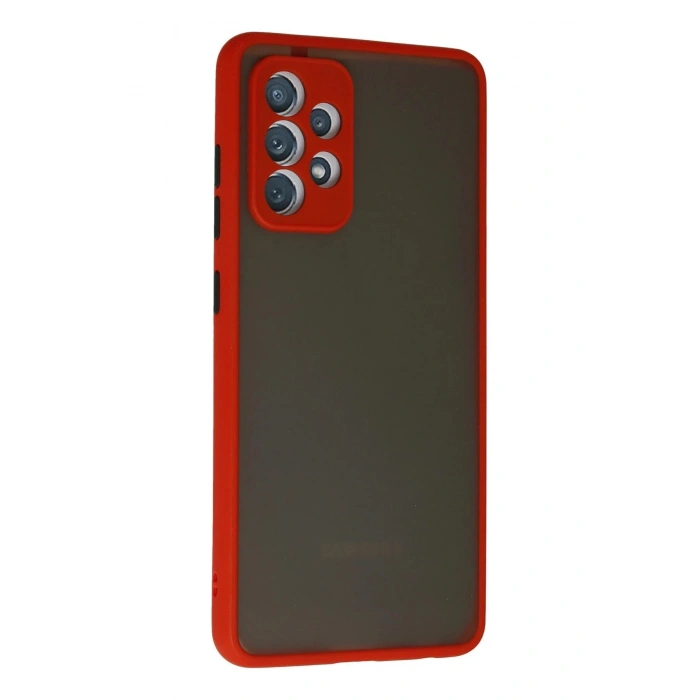 Durukar®  Samsung Galaxy A52 Kılıf Montreal Silikon Kapak - Kırmızı