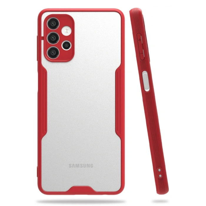 Durukar®  Samsung Galaxy A52 Kılıf Platin Silikon - Kırmızı