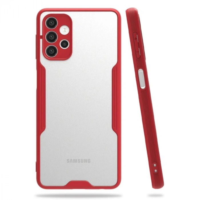 Durukar®  Samsung Galaxy A52 Kılıf Platin Silikon - Kırmızı