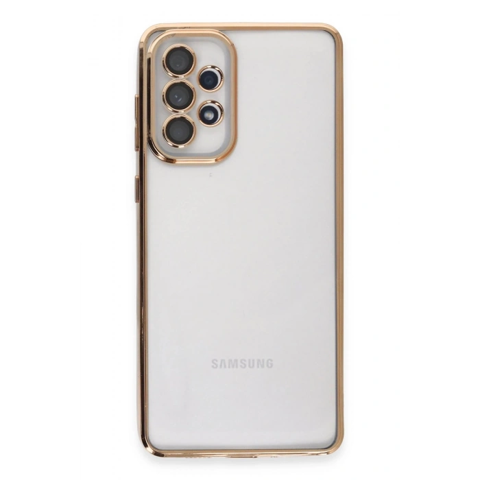 Durukar®  Samsung Galaxy A53 5G Kılıf  Lensli Silikon - Gold