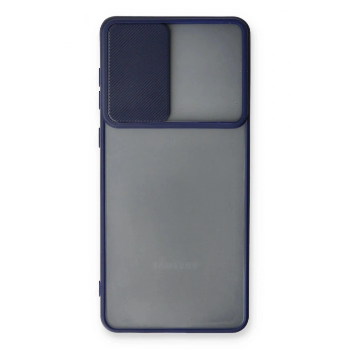 Durukar®  Samsung Galaxy A53 5G Kılıf Palm Buzlu Kamera Sürgülü Silikon - Lacivert