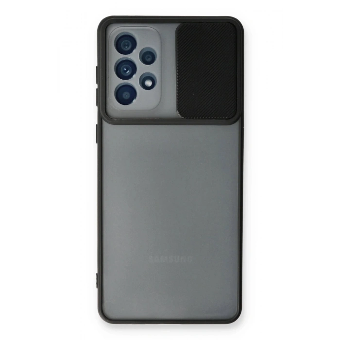 Durukar®  Samsung Galaxy A53 5G Kılıf Palm Buzlu Kamera Sürgülü Silikon - Siyah