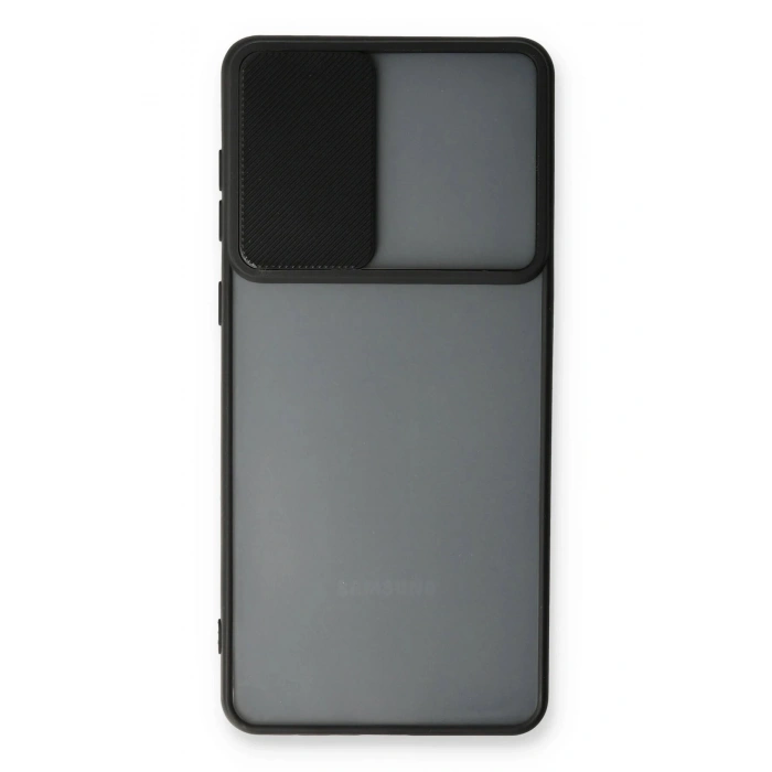 Durukar®  Samsung Galaxy A53 5G Kılıf Palm Buzlu Kamera Sürgülü Silikon - Siyah