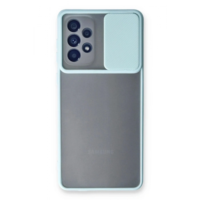 Durukar®  Samsung Galaxy A53 5G Kılıf Palm Buzlu Kamera Sürgülü Silikon - Turkuaz