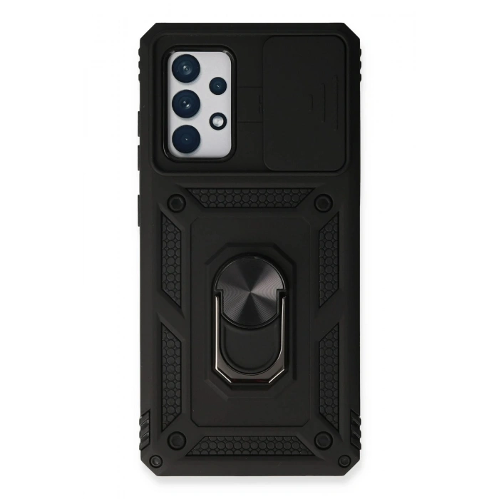 Durukar®  Samsung Galaxy A53 5G Kılıf Pars Lens Yüzüklü Silikon - Siyah