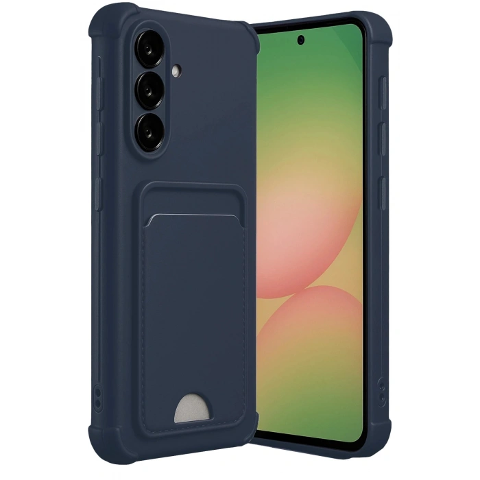 Durukar®  Samsung Galaxy A56 Kılıf Kelvin Kartvizitli Silikon - Lacivert