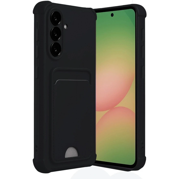 Durukar®  Samsung Galaxy A56 Kılıf Kelvin Kartvizitli Silikon - Siyah