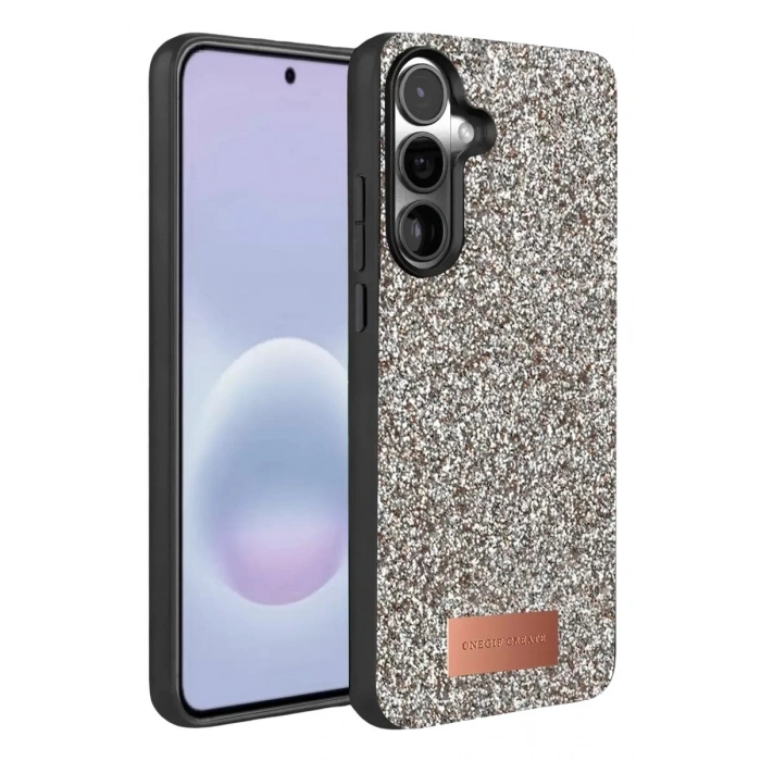 Durukar®  Samsung Galaxy A57 5G Bright Simli Kapak - Gümüş