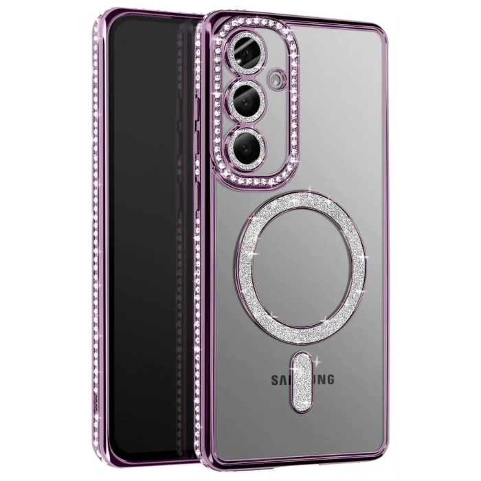 Durukar®  Samsung Galaxy A57 5G Joke Simli Magneticsafe Kılıf - Derin Mor