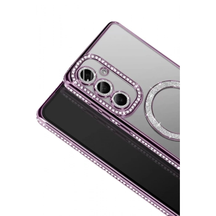 Durukar®  Samsung Galaxy A57 5G Joke Simli Magneticsafe Kılıf - Derin Mor