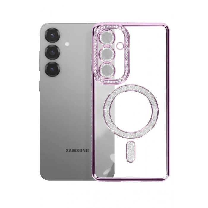 Durukar®  Samsung Galaxy A57 5G Joke Simli Magneticsafe Kılıf - Derin Mor