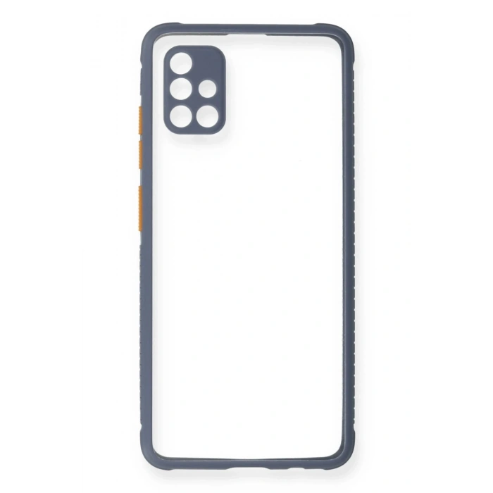 Durukar®  Samsung Galaxy A71 Kılıf Miami Şeffaf Silikon - Gri