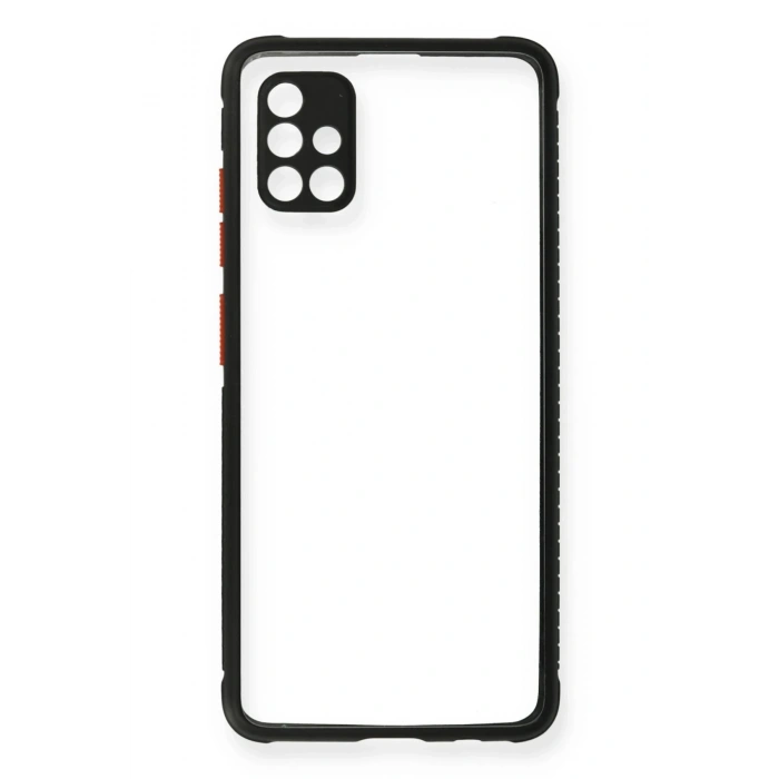 Durukar®  Samsung Galaxy A71 Kılıf Miami Şeffaf Silikon - Siyah