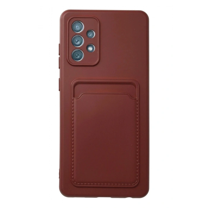Durukar®  Samsung Galaxy A72 Kılıf Kelvin Kartvizitli Silikon - Bordo