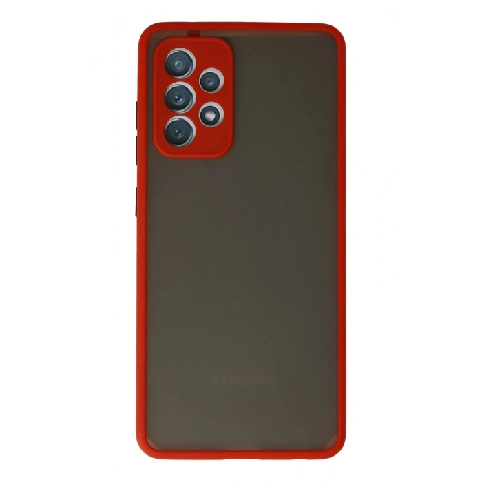 Durukar®  Samsung Galaxy A72 Kılıf Montreal Silikon Kapak - Kırmızı
