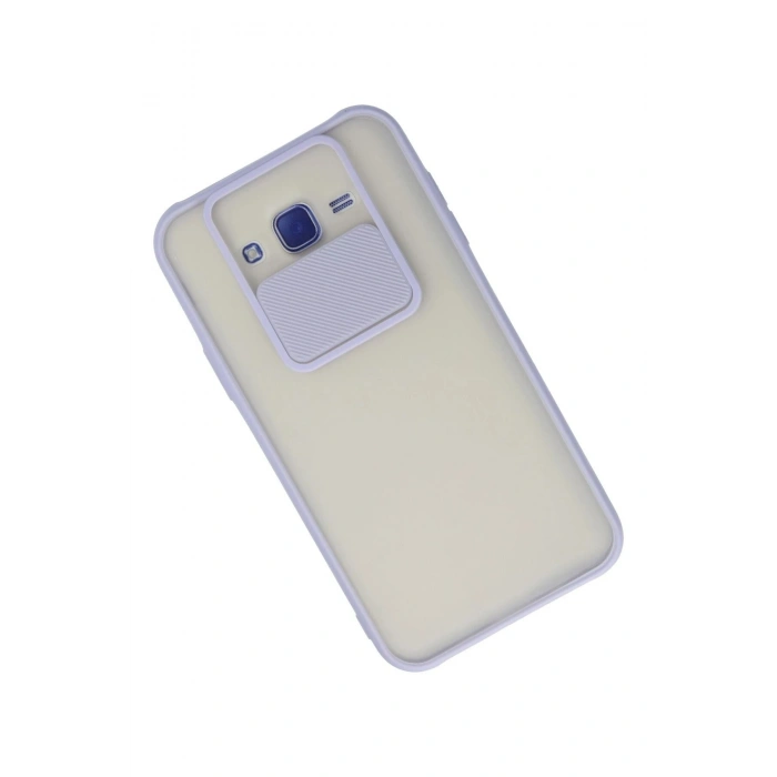 Durukar®  Samsung Galaxy J7 Kılıf Palm Buzlu Kamera Sürgülü Silikon - Lila