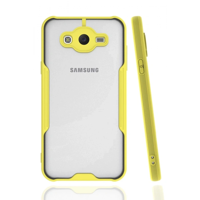 Durukar®  Samsung Galaxy J7 Kılıf Platin Silikon - Sarı