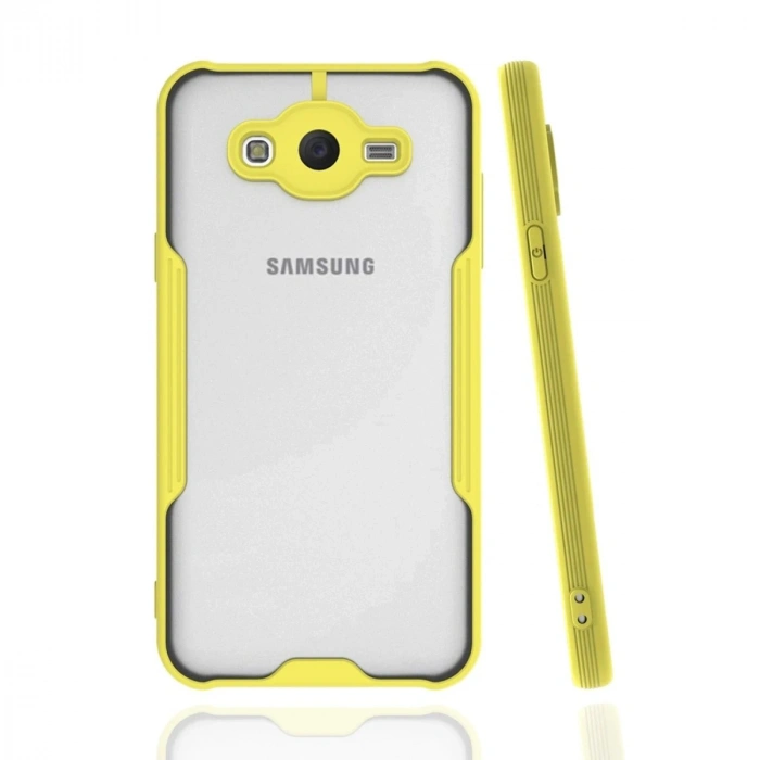 Durukar®  Samsung Galaxy J7 Kılıf Platin Silikon - Sarı
