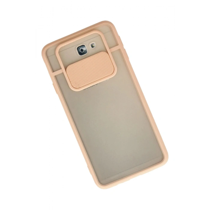 Durukar®  Samsung Galaxy J7 Prime Kılıf Palm Buzlu Kamera Sürgülü Silikon - Pembe