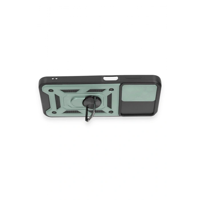 Durukar®  Samsung Galaxy M14 5G Kılıf Pars Lens Yüzüklü Silikon - Yeşil