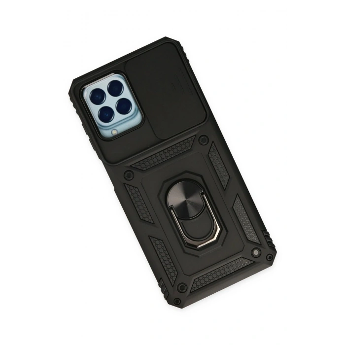Durukar®  Samsung Galaxy M33 Kılıf Pars Lens Yüzüklü Silikon - Siyah