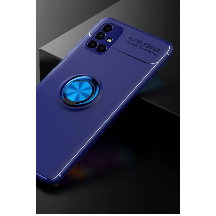 Durukar®  Samsung Galaxy M51 Kılıf Range Yüzüklü Silikon - Mavi