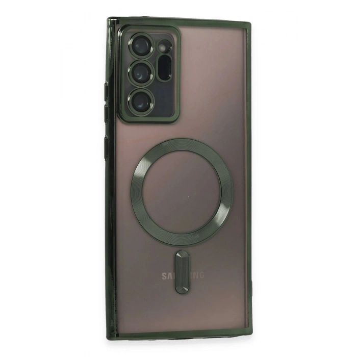 Durukar®  Samsung Galaxy Note 20 Ultra Kılıf Kross Magneticsafe Kapak - Koyu Yeşil
