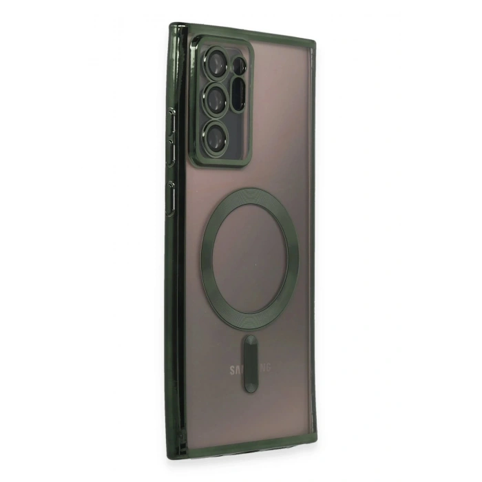Durukar®  Samsung Galaxy Note 20 Ultra Kılıf Kross Magneticsafe Kapak - Koyu Yeşil