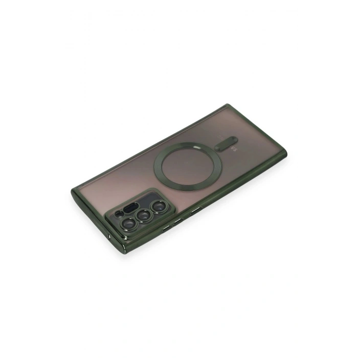 Durukar®  Samsung Galaxy Note 20 Ultra Kılıf Kross Magneticsafe Kapak - Koyu Yeşil