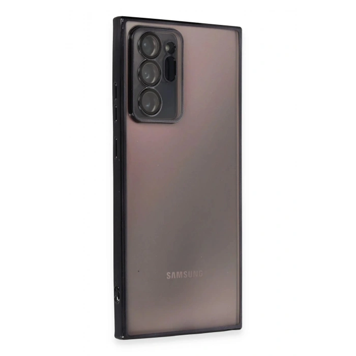 Durukar®  Samsung Galaxy Note 20 Ultra Kılıf  Lensli Silikon - Siyah