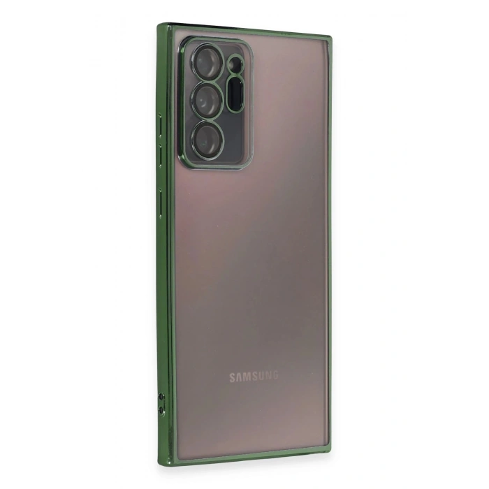 Durukar®  Samsung Galaxy Note 20 Ultra Kılıf  Lensli Silikon - Yeşil