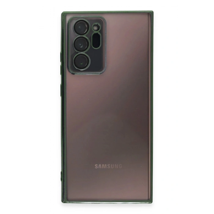 Durukar®  Samsung Galaxy Note 20 Ultra Kılıf  Lensli Silikon - Yeşil