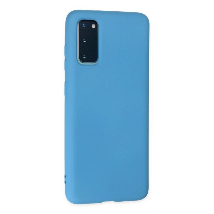 Durukar®  Samsung Galaxy S20 Kılıf Nano içi Kadife Silikon - Mavi