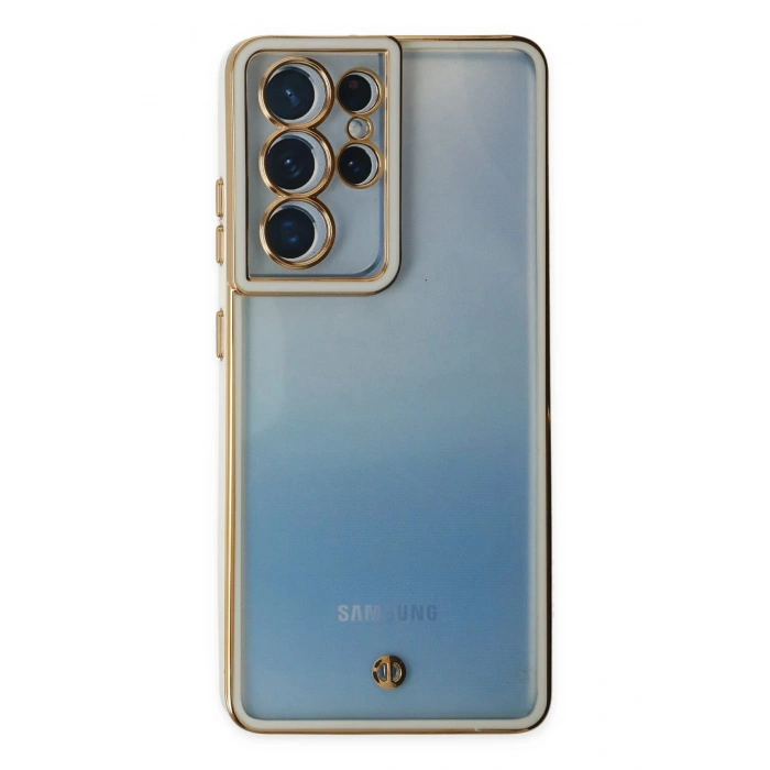 Durukar®  Samsung Galaxy S21 Ultra Kılıf Liva Lens Silikon - Beyaz