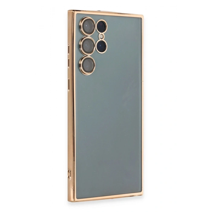 Durukar®  Samsung Galaxy S22 Ultra Kılıf  Lensli Silikon - Gold